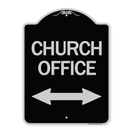 Church Parking With Bidirectional Arrow Heavy-Gauge Aluminum Architectural Sign
